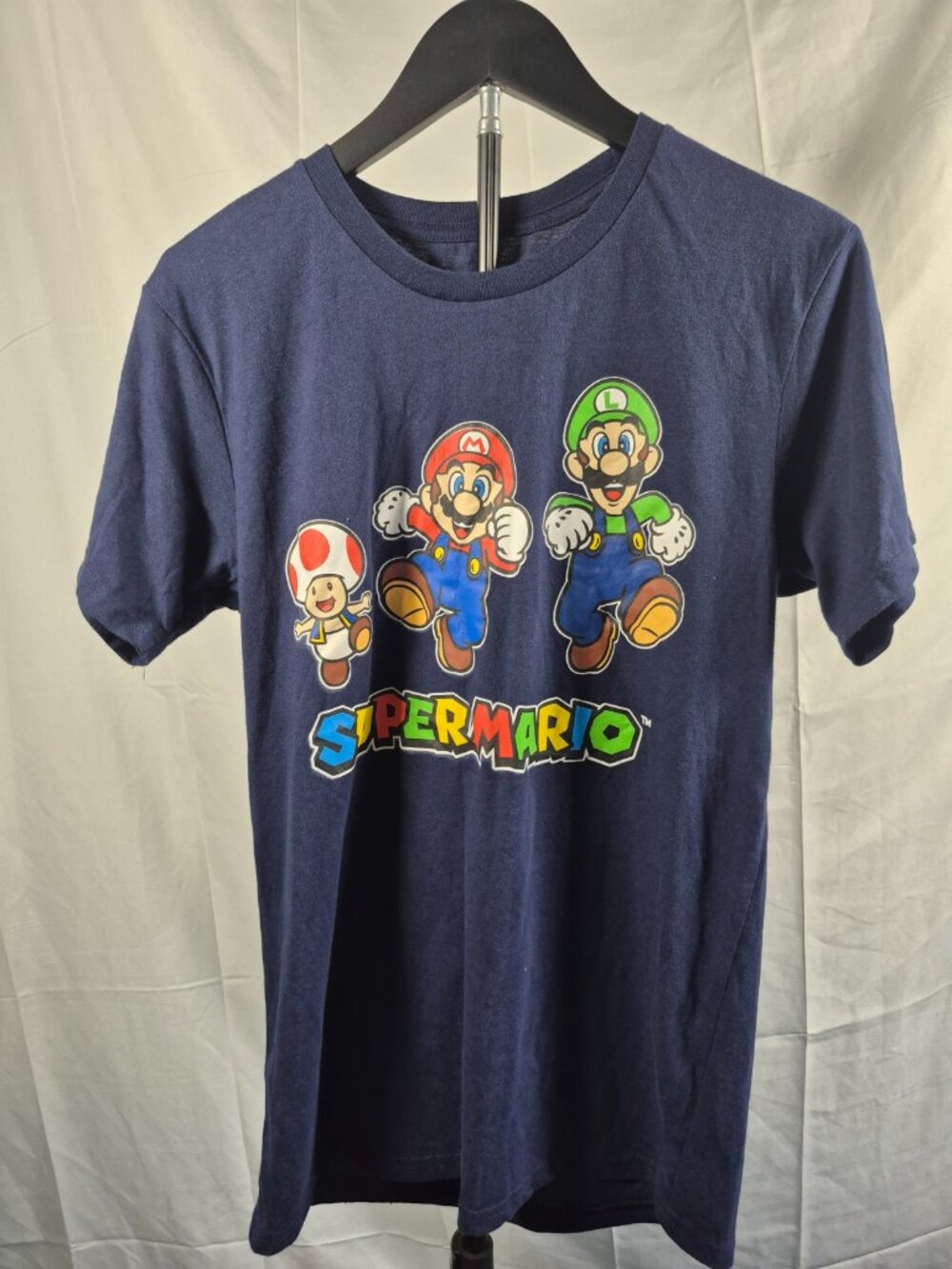 Nintendo Super Mario Luigi Toad Navy Graphic T-Shirt Men’s S